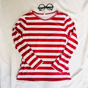 Halloween adult where’s Waldo shirt and glasses XL